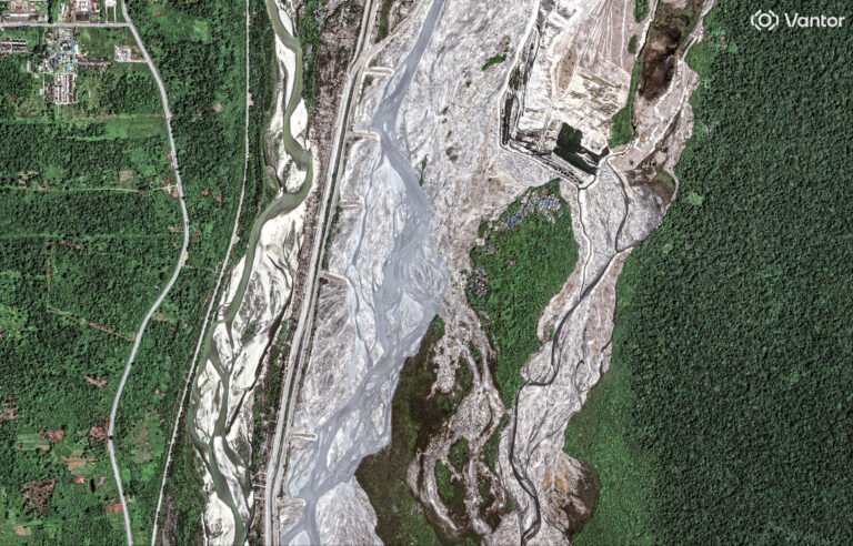 Grasberg mine, Indonesia — satellite image, 2025, © Vantor