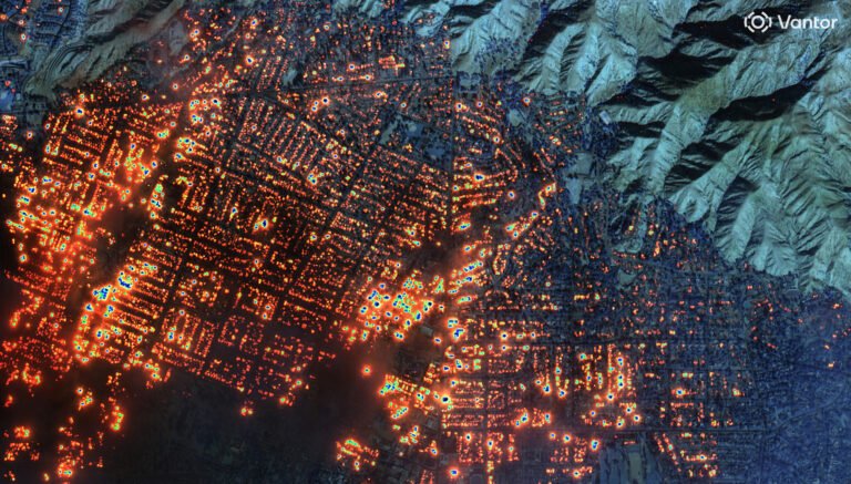 Altadena, California — satellite image, 2025, © Vantor